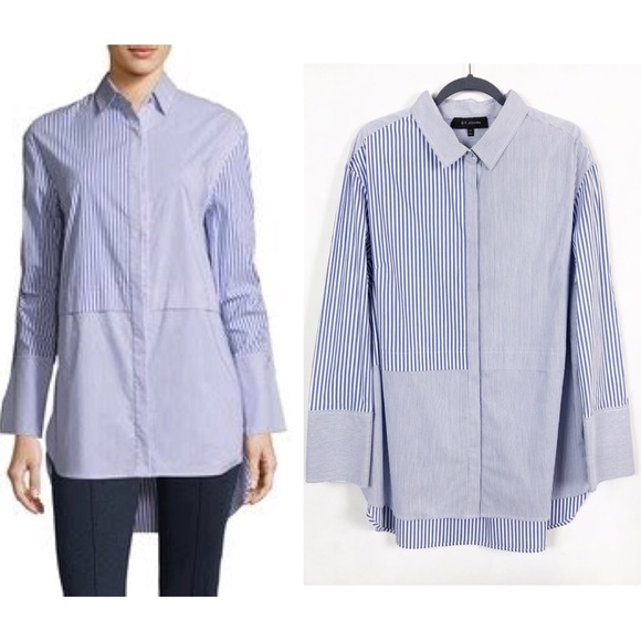 St. John Tops - St. John • Pinstripe Overlay Button Up Shirt XL
